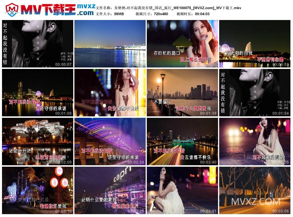 乔艳艳-对不起我没有错_国语_流行_ME100075